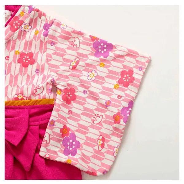 [現貨] 日本直送 O.S Kids 嬰兒粉紅色櫻花和服連身衣 (70-90cm) - BB Dressup