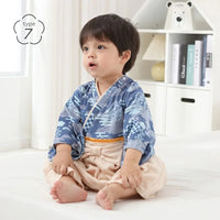 [現貨] 日本直送 O.S Kids 嬰兒藍色傳統和服連身衣 (70-90cm) - BB Dressup
