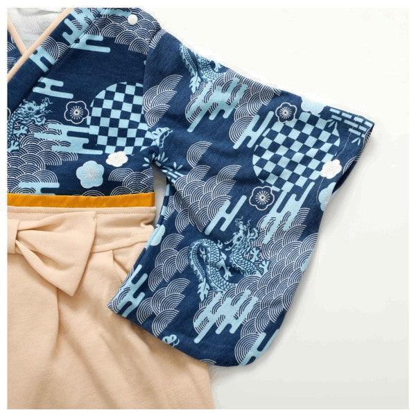 [現貨] 日本直送 O.S Kids 嬰兒藍色傳統和服連身衣 (70-90cm) - BB Dressup