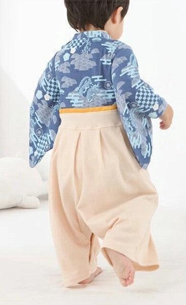 [現貨] 日本直送 O.S Kids 嬰兒藍色傳統和服連身衣 (70-90cm) - BB Dressup