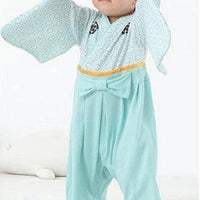 [現貨] 日本直送 O.S Kids 嬰兒粉藍色日本風和服連身衣 (70-90cm) - BB Dressup