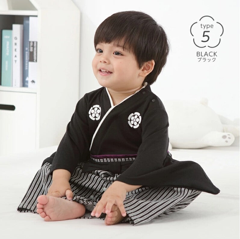 [現貨] 日本直送 O.S Kids 嬰兒黑色傳統和服連身衣 - BB Dressup