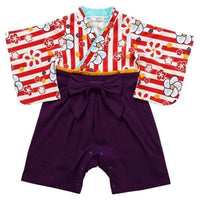 [現貨] 日本直送 O.S Kids 嬰兒紅白間花朵和服連身衣 (70-90cm) - BB Dressup