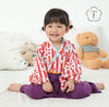 [現貨] 日本直送 O.S Kids 嬰兒紅白間花朵和服連身衣 (70-90cm) - BB Dressup
