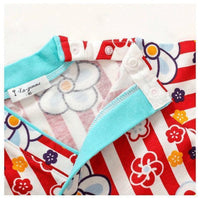 [現貨] 日本直送 O.S Kids 嬰兒紅白間花朵和服連身衣 (70-90cm) - BB Dressup