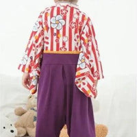 [現貨] 日本直送 O.S Kids 嬰兒紅白間花朵和服連身衣 (70-90cm) - BB Dressup