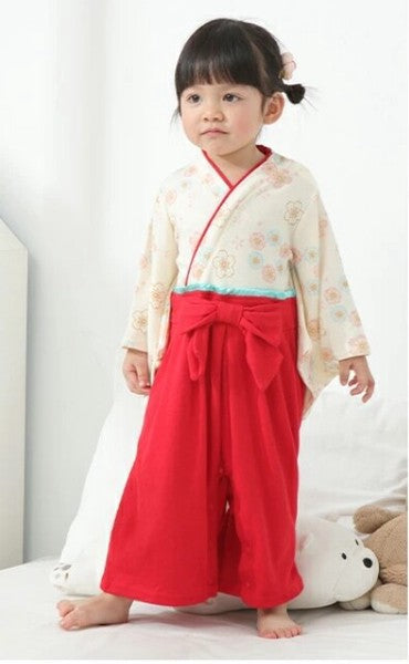 [現貨] 日本直送 O.S Kids 嬰兒米色櫻花和服連身衣 - BB Dressup