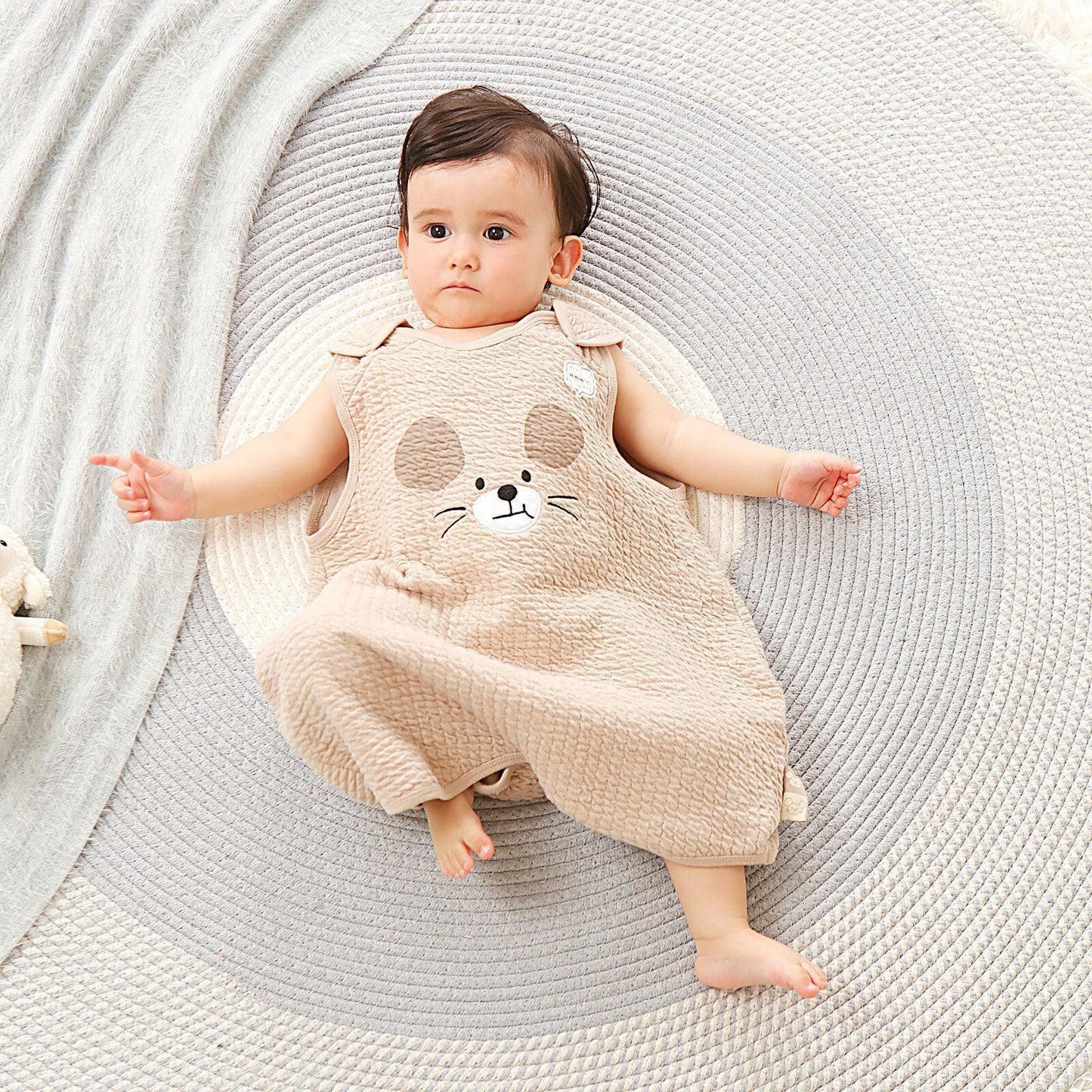 [現貨] 日本直送 OS Kids嬰兒啡色老鼠造型防踢睡袋 (70-80cm) - BB Dressup
