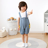[現貨] 日本直送 OS Kids童裝藍色海星全棉吊帶長褲 (90-110cm) - BB Dressup