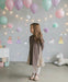 [現貨] 日本直送 Pairmanon 女童裝 深紫碎花圖案長袖連身裙 (100cm) - BB Dressup