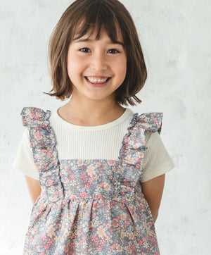 [現貨] 日本直送 Pairmanon 女童裝 碎花圍裙造型上衣 (100-120cm) - BB Dressup