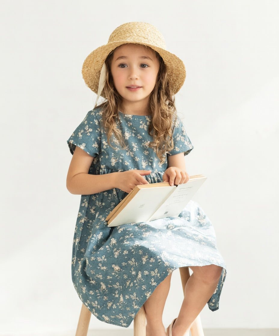 [現貨] 日本直送 Pairmanon 女童裝 法式花卉圖案短袖連身裙 (100cm) - BB Dressup