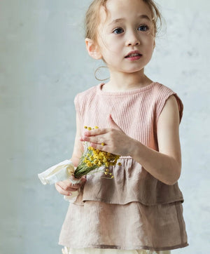 [現貨] 日本直送 Pairmanon 女童裝 直紋褶邊背心 (100-120cm) - BB Dressup