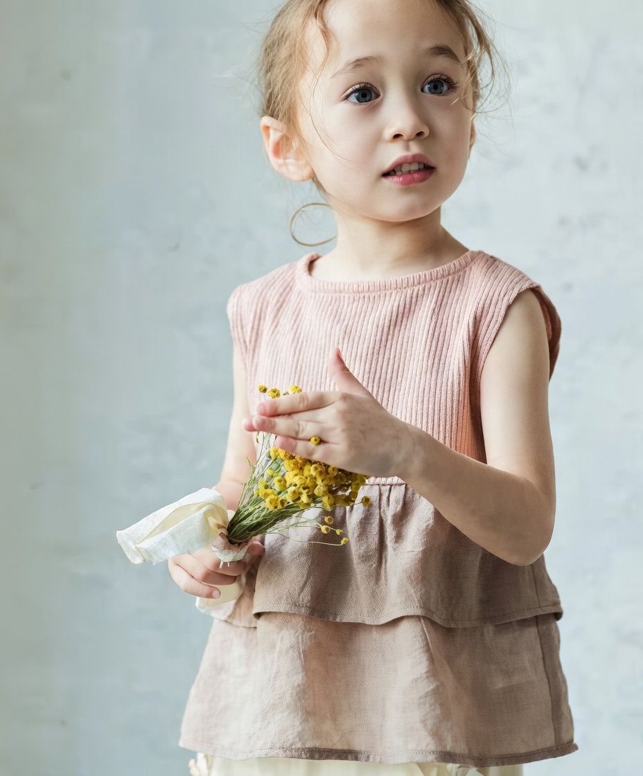 [現貨] 日本直送 Pairmanon 女童裝 直紋褶邊背心 (100-120cm) - BB Dressup