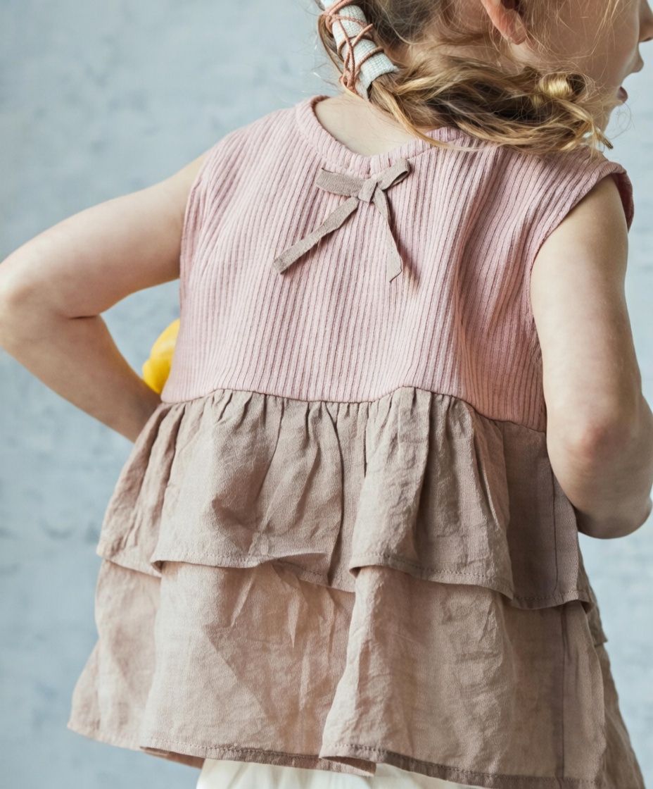 [現貨] 日本直送 Pairmanon 女童裝 直紋褶邊背心 (100-120cm) - BB Dressup