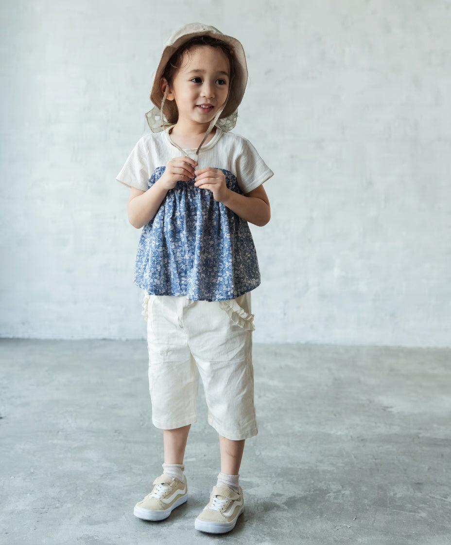 [現貨] 日本直送 Pairmanon 女童裝 藍色碎花上衣 (100-120cm) - BB Dressup