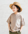 [現貨] 日本直送 Pairmanon 童裝 卡其色方格仔袋 短袖T恤 (100-110cm) - BB Dressup