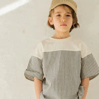 [現貨] 日本直送 Pairmanon 童裝 白色直紋 短袖T恤 (100-120cm) - BB Dressup