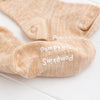 日本製 POMPKINS 初生嬰兒有機棉淺啡嬰兒襪 (XS/SS Size) - BB Dressup