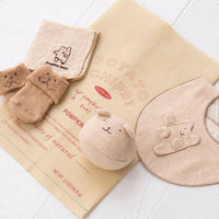 [現貨] 日本製 POMPKINS 100%有機棉棕色嬰兒禮物套裝 (PL-A) - BB Dressup