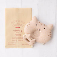 [現貨] 日本製 POMPKINS 100%有機棉棕色嬰兒枕頭搖鈴套裝 - BB Dressup