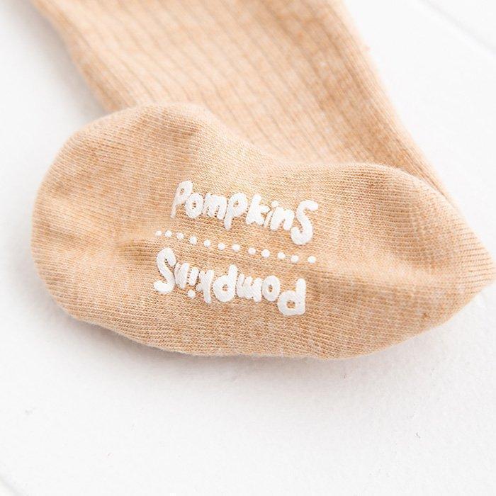 [現貨] 日本製 POMPKINS 有機棉啡色嬰兒襪褲 (80cm) - BB Dressup