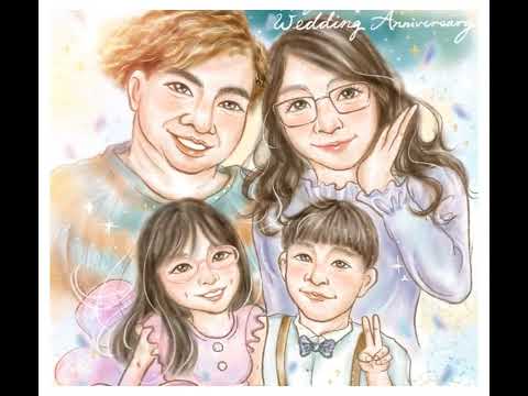 留住BB成長回憶, Hanabi 客製似顏繪相框畫 家庭照/人像照