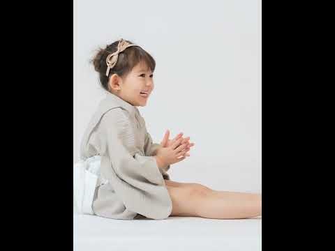 日本直送 Aenak 男女童棕色和服浴衣連腰帶套裝 - BB Dressup