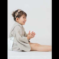 日本直送 Aenak 男女童棕色和服浴衣連腰帶套裝 - BB Dressup