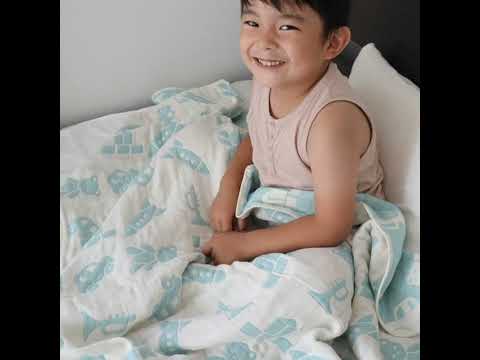 藤原織布米色六層梭織布嬰兒被