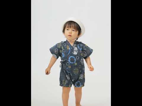 日本直送 Aenak 嬰兒藍色Kiriko Maru日本和服浴衣連身衣 - BB Dressup