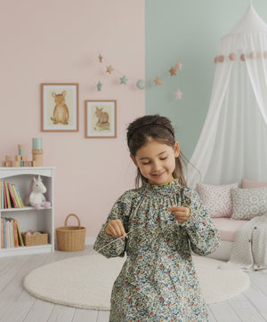 [現貨] 日本直送 Pairmanon 女童裝 碎花圖案長袖連身裙 (90-120cm) - BB Dressup