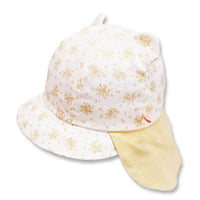 [現貨] 日本製 Shapox防UV 白色小花柄小熊日遮帽 - BB Dressup