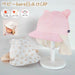 [現貨] 日本製 Shapox防UV 粉紅色小花柄小熊日遮帽 - BB Dressup