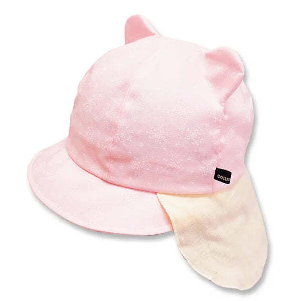 [現貨] 日本製 Shapox防UV 粉紅色小花柄小熊日遮帽 - BB Dressup
