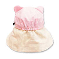 [現貨] 日本製 Shapox防UV 粉紅色小花柄小熊日遮帽 - BB Dressup