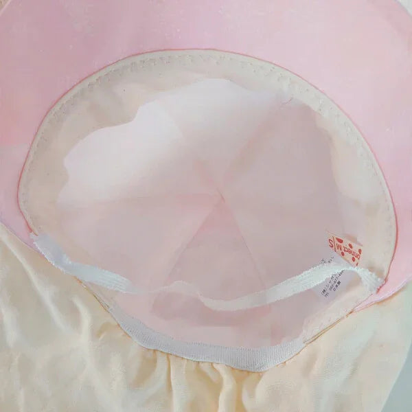 [現貨] 日本製 Shapox防UV 粉紅色小花柄小熊日遮帽 - BB Dressup