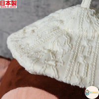 [現貨] 日本製 Shapox 毛絨白色羅紋保暖嬰幼兒貝雷帽 - BB Dressup