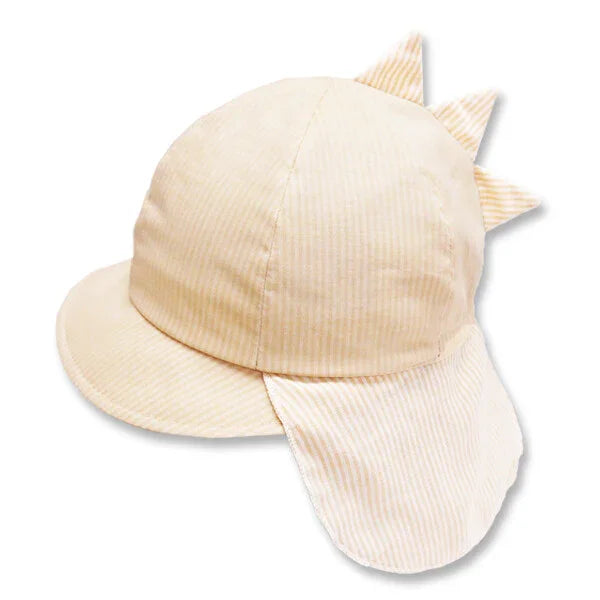 [現貨] 日本製 Shapox防UV 淺米色有機棉恐龍嬰兒日遮帽 - BB Dressup