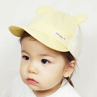 [現貨] 日本製 Shapox防紫外線灰色格仔熊耳全棉嬰幼兒Cap帽 - BB Dressup