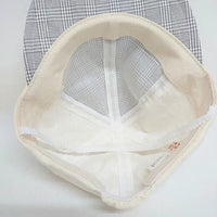 [現貨] 日本製 Shapox防紫外線灰色格仔熊耳全棉嬰幼兒Cap帽 - BB Dressup