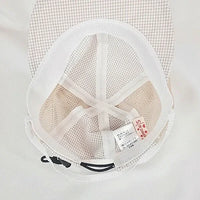 [現貨] 日本製 Shapox防紫外線米色格仔網布熊耳嬰幼兒Cap帽 - BB Dressup