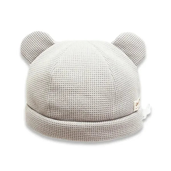 [現貨] 日本製 Shapox防紫外線灰色威化格嬰幼兒可調動物帽 - BB Dressup