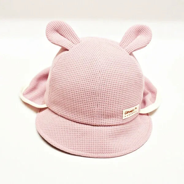 [現貨] 日本製 Shapox防紫外線粉紅色威化格嬰幼兒可調動物Cap帽 - BB Dressup