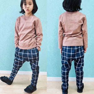 [現貨] 日本直送 Shisky 童裝 深藍色格仔 長褲 (130cm) - BB Dressup