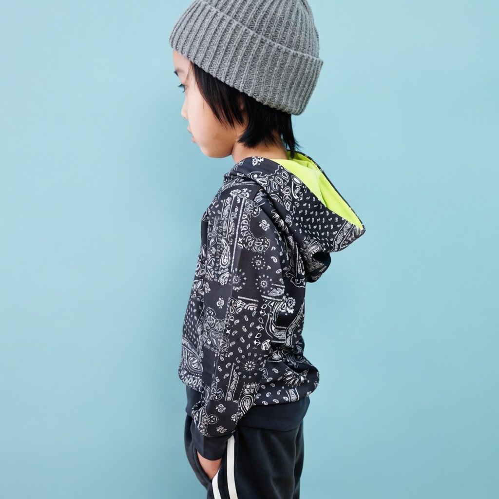 [現貨] 日本直送 Shisky 童裝 灰色腰果花 長袖運動衫褲套裝 (120-130cm) - BB Dressup