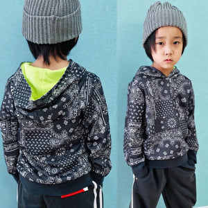 [現貨] 日本直送 Shisky 童裝 灰色腰果花 長袖運動衫褲套裝 (120-130cm) - BB Dressup