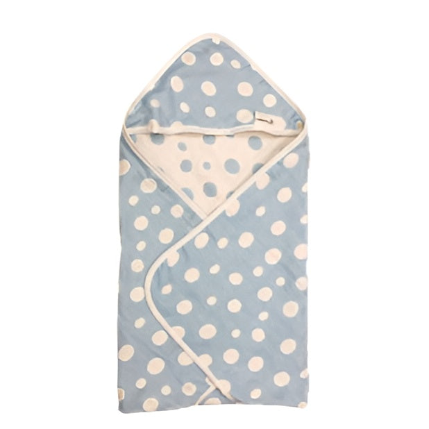 [現貨] 日本製 Utex 六重紗三河木綿粉藍色圓點襁褓毯包巾 - BB Dressup