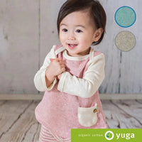 [現貨] 日本製 Yuga 有機棉 嬰兒粉紅色長袖腰袋上衣 (80cm) - BB Dressup