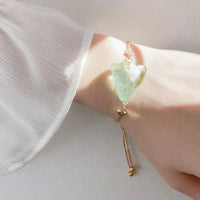 [預購] 香港製造Hanabi Jewellery親子裝款式 綠色彩繪海玻璃純銀手鏈 - BB Dressup